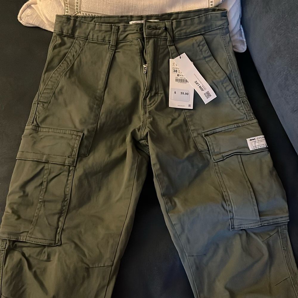 Green Zara cargo pants